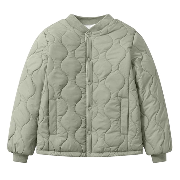 fatyb Kids Quilted Jacket Boys Girls Button down Lightweight Puffer Coat Winter Warm Outwear with Pockets