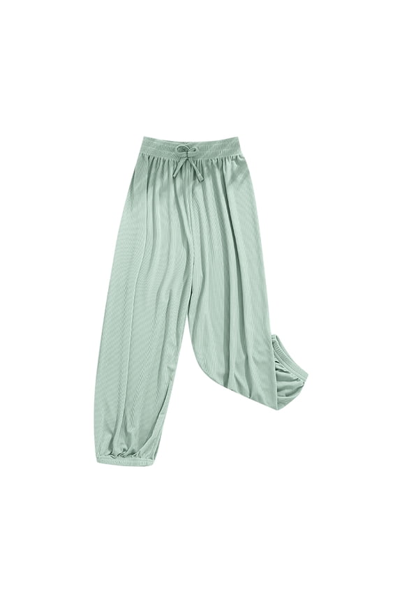 Kids Silk Pants Elastic Waist Baggy Long Bloomers Girls Boys Summer Thin Jogger Pants for Kids