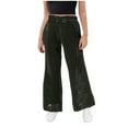thumbnail image 1 of fatyb Kids Sparkly Flare Pants Sequin Glitter Wide Leg Party Trousers Casual Loose Dancewear Bell Bottoms, 1 of 4