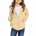 thumbnail image 1 of fatyb Kids Unisex Full Zip Hoodies Boys Girls Long Sleeve Casual Sweatshirts Kids Plain Outwear with Pockets, 1 of 7