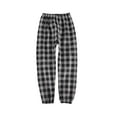 thumbnail image 1 of fatyb Kids Unisex Plaid Fleece Lined Pants Elastic Bottom Joggers Warm Casual Pants for Kids 1-16 Years, 1 of 3