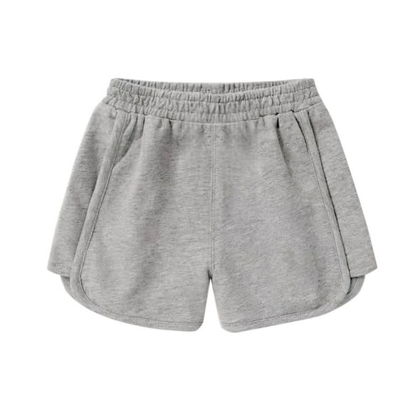 fatyb Kids Unisex Sweat Shorts Elastic Waist Cotton Sports Shorts Casual Plain Loose Shorts Activewear