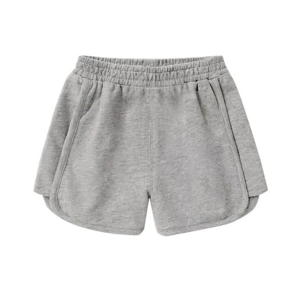 fatyb Kids Unisex Sweat Shorts Elastic Waist Cotton Sports Shorts Casual Plain Loose Shorts Activewear