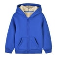 thumbnail image 1 of fatyb Kids Zip up Hoodies Fleece Lined Cotton Sweatshirt Jackets Casual Long Sleeve Plain Warm Outwear, 1 of 7