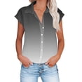 thumbnail image 1 of fatyb Linen Shirts for Women Collared V Neck Cap Sleeve Button down Shirt Casual Plain Tops Summer Clothes, 1 of 6