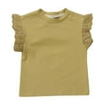 thumbnail image 1 of fatyb Little Girls Summer Tops Lace Ruffle Sleeve Cotton T-Shirt Solid Color Kids Girls Casual Tee Tops, 1 of 3
