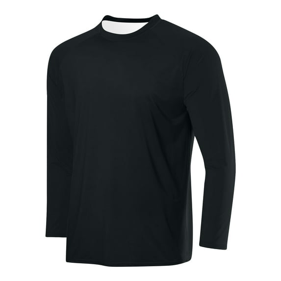 fatyb Long Sleeve Mens Athletic T Shirts Breathable Crewneck Tee Casual Solid Color Running Sports Tops