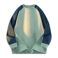 thumbnail image 1 of fatyb Long Sleeve T-Shirts for Men Color Block Loose Tops Casual Crewneck Mens Breathable Tee Shirts, 1 of 4