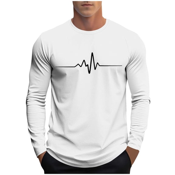 fatyb Long Sleeve T-Shirts for Men Crew Neck Graphic Tees Casual Tops Lightweight Mens Basic Tshirts