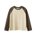 thumbnail image 1 of fatyb Long Sleeve Tee Shirts for Boys Girls Cotton Basic Crewneck T-Shirts Kids Color Block Undershirts, 1 of 6