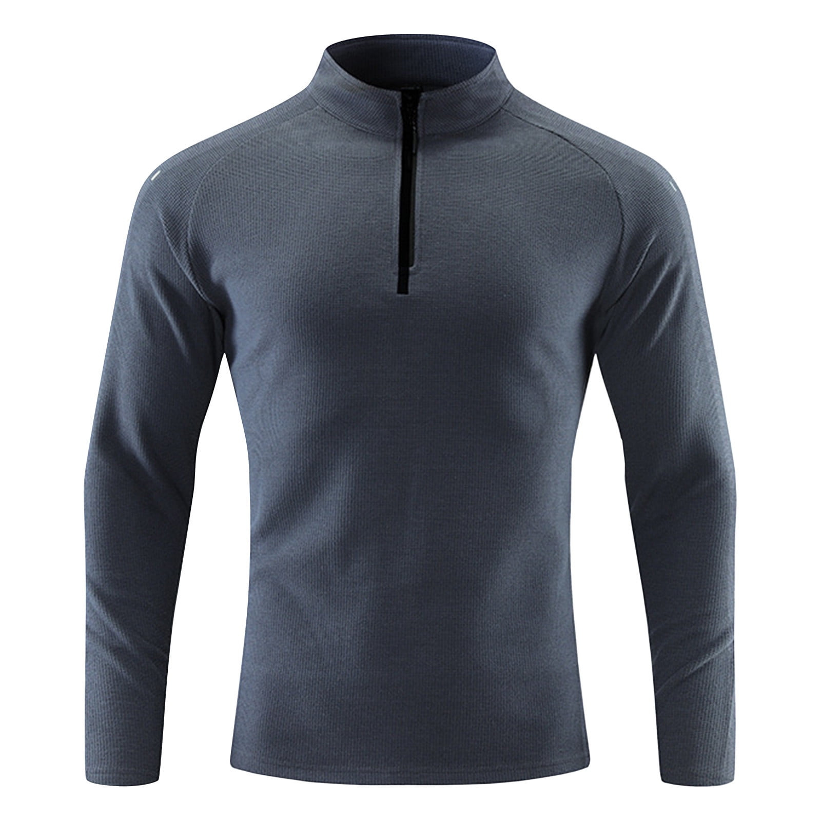 fatyb Long Sleeve Workout Shirts for Men Stand Collar Quarter Zip ...