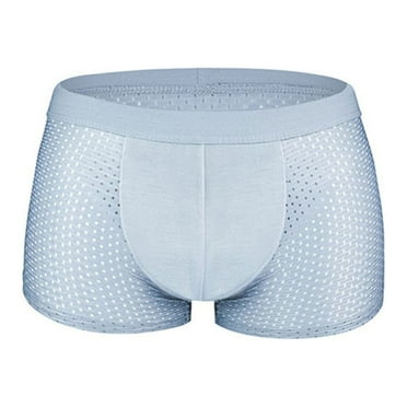 fatyb Men's Breathable Mesh Boxers Briefs Cotton Comfortable Underwear Soft Stretch Underpants for Men