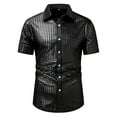 thumbnail image 1 of fatyb Men's Button down Sequin Shirts Sparkly Short Sleeve Collared Shirts Fashion Tops for Club Party, 1 of 3
