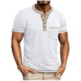thumbnail image 1 of fatyb Men's Casual Shirts Short Sleeve Button T-Shirts with Pocket Summer Pullover Tees Tops for Men, 1 of 6