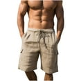 thumbnail image 1 of fatyb Men's Casual Shorts Drawstring Lightweight Cargo Beach Shorts Elastic Waist Summer Pocket Shorts, 1 of 5