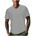 thumbnail image 1 of fatyb Men's Casual T-Shirts Summer V Neck Basic Tee Tops Short Sleeve Plain Comfortable Tshirts for Men, 1 of 6