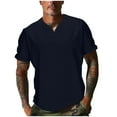 thumbnail image 1 of fatyb Men's Casual T-Shirts Summer V Neck Basic Tee Tops Short Sleeve Plain Comfortable Tshirts for Men, 1 of 6