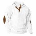 thumbnail image 1 of fatyb Men's Corduroy Pullover Quarter Button Hooded Sweatshirts Long Sleeve Casual Loose Hoodies for Men, 1 of 5