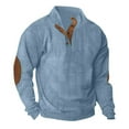 thumbnail image 1 of fatyb Men's Corduroy Sweatshirts Button Stand Collar Vintage Pullover Long Sleeve Casual Tops for Men, 1 of 4