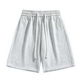 thumbnail image 1 of fatyb Men's Elastic Waist Drawstring Casual Shorts Loose Solid Color Mens Summer Shorts with Pockets, 1 of 5