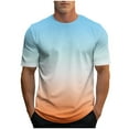 thumbnail image 1 of fatyb Men's Fashion Tshirts Gradient Color Graphic Tee Shirts Casual Short Sleeve Printed Summer Tops, 1 of 5