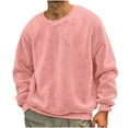 thumbnail image 1 of fatyb Men's Fleece Sweatshirts Fuzzy Pullover Crewneck Long Sleeve Fall Winter Casual Warm Tops for Men, 1 of 4