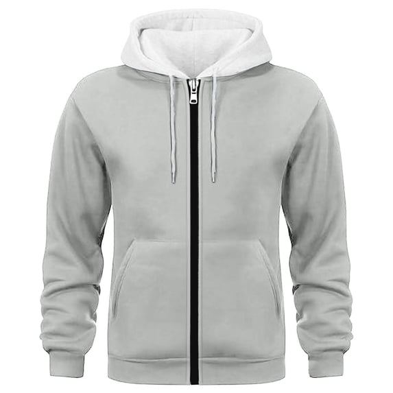 fatyb Men's Full Zip Hoodies Casual Hooded Jacket with Pockets Mens Drawstring Long Sleeve Sweatshirts