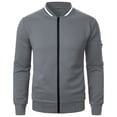 thumbnail image 1 of fatyb Men's Full Zip Jacket Long Sleeve Lightweight Coat Stand Collar Textured Casual Outerwear for Men, 1 of 4