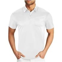 fatyb Men's Golf Shirts Casual Short Sleeve Pocket Tops Breathable Summer Collar Tees Shirts for Men