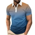 thumbnail image 1 of fatyb Men's Gradient Print Shirts Short Sleeve Collar Tshirts Casual Button up Summer Tee Tops for Men, 1 of 5