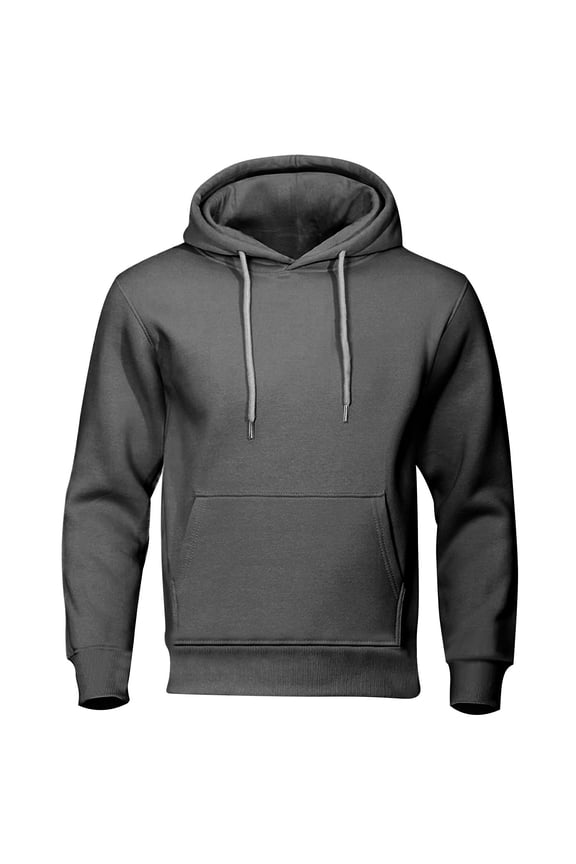 Men's Hoodies Casual Long Sleeve Drawstring Pullover Solid Color Hooded Sweatshirts with Pocket