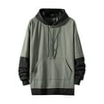 thumbnail image 1 of fatyb Men's Hoodies Long Sleeve Patchwork Pullover with Pocket Casual Long Sleeve Hooded Sweatshirts, 1 of 4