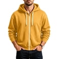 thumbnail image 1 of fatyb Men's Hoodies Zip up Long Sleeve Sweatshirts Solid Color Drawstring Hooded Jacket with Pockets, 1 of 1