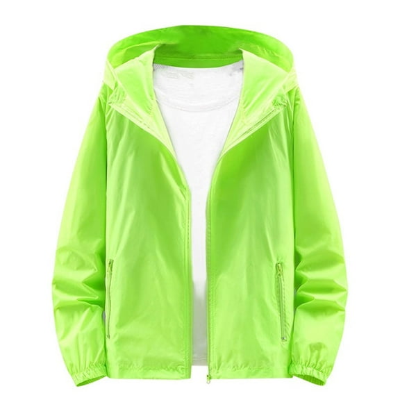 fatyb Men's Lightweight Jackets with Zipper Pockets Long Sleeve Sun Protection Hoodie for Men Hiking