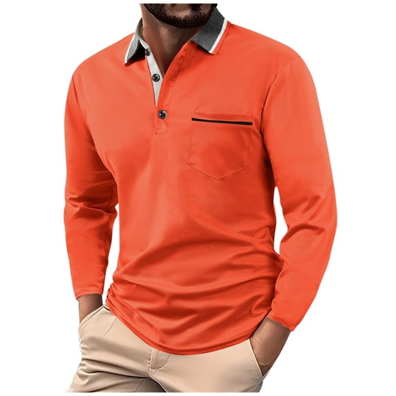 fatyb Men's Long Sleeve Mesh Golf Shirts with Pocket Mens Casual Button Collared Tee Shirts Activewear