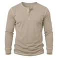 thumbnail image 1 of fatyb Men's Long Sleeved T-Shirt Button Lightweight Classic Tops for Men Casual Soft Pullover Tee Shirts, 1 of 1