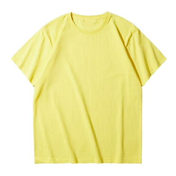 fatyb Men's Oversized Cotton T-Shirts Solid Color Loose Tshirts Casual Short Sleeve Mens Basic Tee Tops