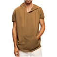 thumbnail image 1 of fatyb Men's Short Sleeve Hoodies with Pocket V Neck Hooded T-Shirts Drawstring Casual Summer Pullover, 1 of 7