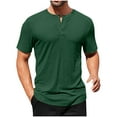 thumbnail image 1 of fatyb Men's Short Sleeve Ribbed T-Shirts Button Round Neck Muscle Shirts Summer Casual Basic Tee Tops, 1 of 7