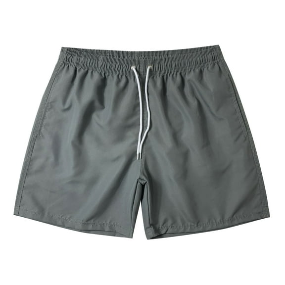 fatyb Men's Shorts Elastic Waist Knit Casual Shorts Mens Drawstring Summer Shorts with Pockets