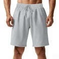 thumbnail image 1 of fatyb Men's Shorts Summer Drawstring Breathable Casual Shorts Solid Color Comfy Beach Shorts for Men, 1 of 6