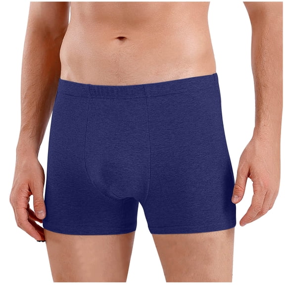 fatyb Men's Soft Cotton Boxer Briefs Breathable Full Rise Underwear Mens Comfort Plain Stretch Trunks
