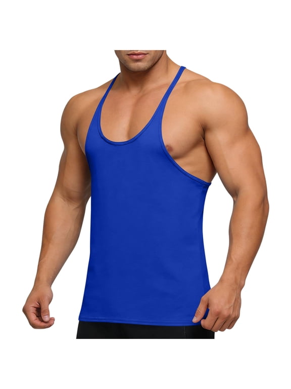 Men's Stringer Bodybuilding Tank Tops Racerback Gym Workout Training Running Muscle Tee Shirts