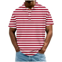 fatyb Men's Striped Shirts Casual Short Sleeve Golf Shirts for Men Summer Lightweight Collared T Shirts