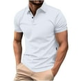 thumbnail image 1 of fatyb Men's Summer Casual Shirts Short Sleeve Solid Color Golf Shirts Button Collared Tees Tops, 1 of 4