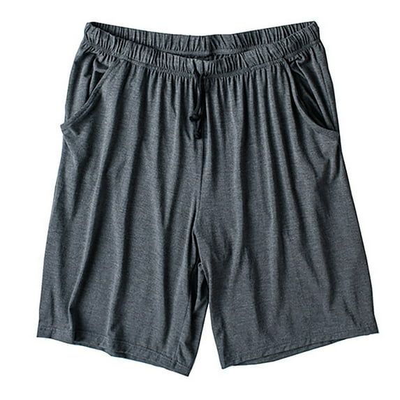 fatyb Men's Summer Sleep Shorts Elastic Waist Drawstring Lounge Pjs Soft Pajama Bottoms with Pockets