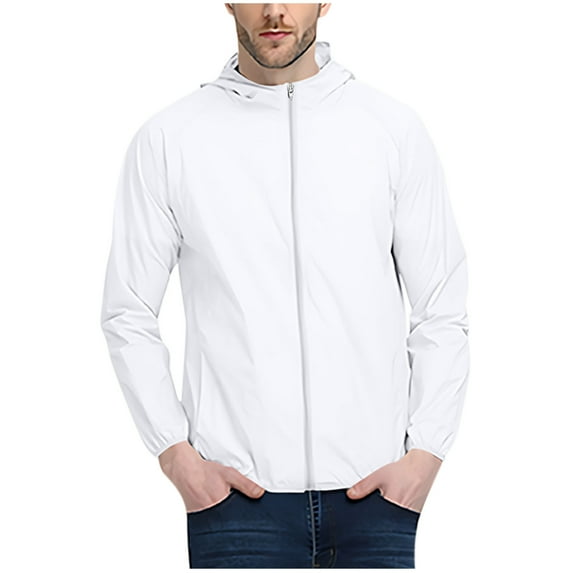 fatyb Men's Sun Protection Jacket Casual Quick Dry Hoodie Zip up Lightweight Sun Shirts with Pockets