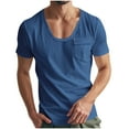 thumbnail image 1 of fatyb Men's T-Shirts with Pocket Crew Neck Short Sleeve Casual Tee Short Sleeve Plain Breathable Shirts, 1 of 7
