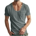 thumbnail image 1 of fatyb Men's T-Shirts with Pocket Crew Neck Short Sleeve Casual Tee Short Sleeve Plain Breathable Shirts, 1 of 1