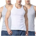 thumbnail image 1 of fatyb Men's Tank Top Cotton Sleeveless Classic Shirts Crewneck Mens Casual Undershirts L-4XL Pack of 3, 1 of 6